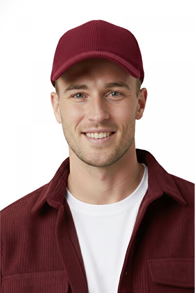 DeepSEA Men's Burgundy Corduroy Hat – Adjustable Cap Suitable for Daily Use M...