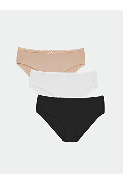 LC Waikiki Chiloți de bikini cu detalii din dantelă Sparkly Choices, pachet d...