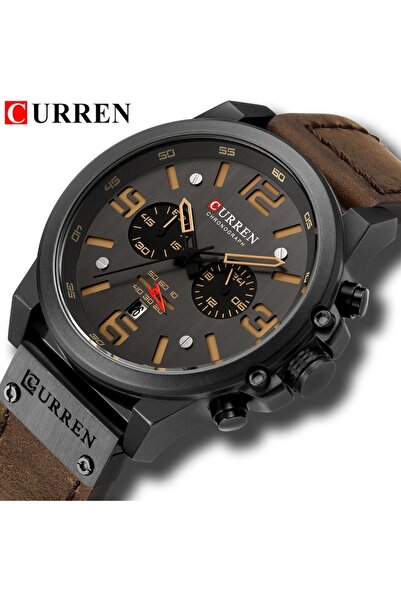 Skmei Deri Kordon Kahverengi Her Kombinr Uygun Ful Fonksiyon Erkek Kol Saati