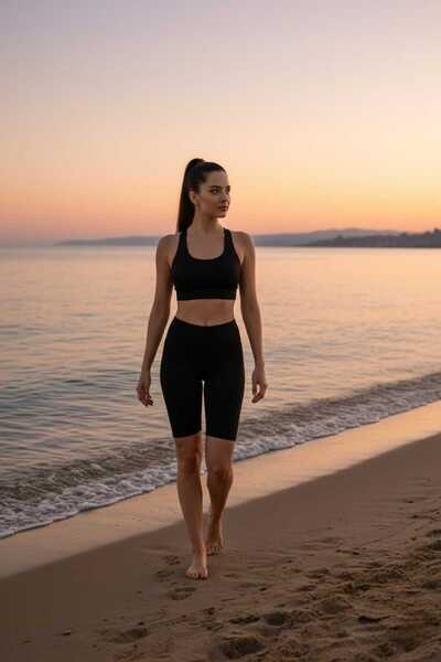 fao shop 7/24 High Waist Sports Shorts Leggings Training Hiking Daily Use Stretchy Fabric