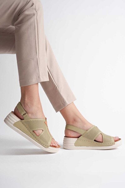 AYAKKABİSEPETİ Genuine Leather Women's Orthopedic Sandals