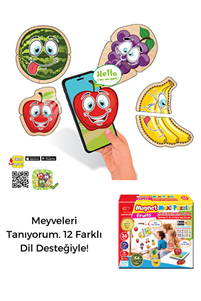Tilda BSC. & Home Meyveleri Tanıyorum Magnet Maxi Puzzle Meyveler (12 Farklı ...