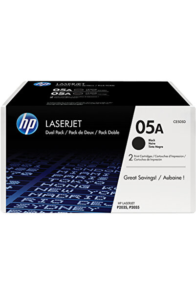 HP Toner CE505D Negru Pachet Dublu | LaserJet P2035