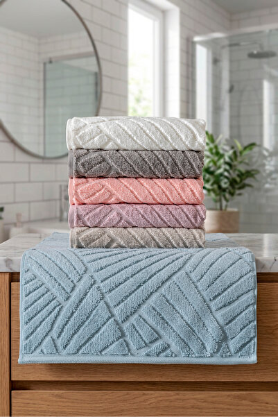 VELANORA HOME 6 bucăți 50x90 cm Prosop de față cu model în relief modern, 100...