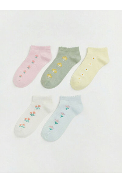 LC Waikiki Sparkling Choices Embroidered Women's Booties Socks 5-Piece from S...