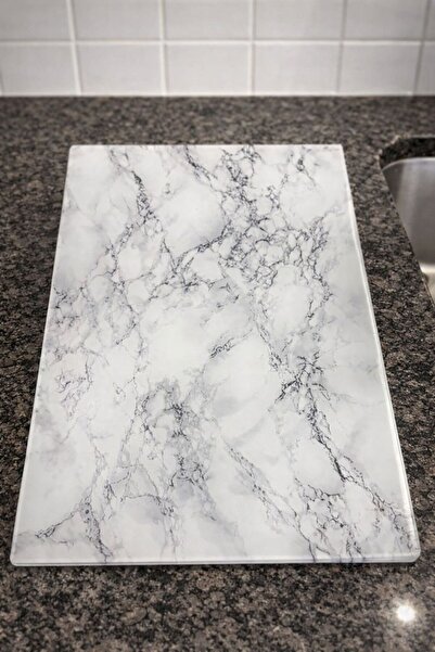 BZK Glass Cutting Board with Marble Pattern