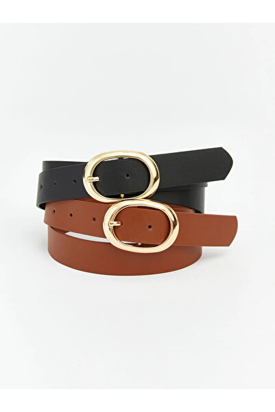 LC Waikiki Жіночий ремінь з коричневої шкіри, 2 шт.