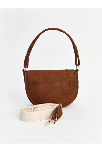 LC Waikiki Brown suede look women's shoulder bag