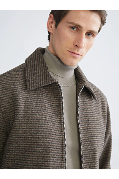 LC Waikiki Palton maro standard cu guler, amestec de lână, pentru bărbați