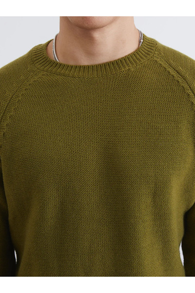 LC Waikiki Green Crew Neck Men's Knitwear Sweater