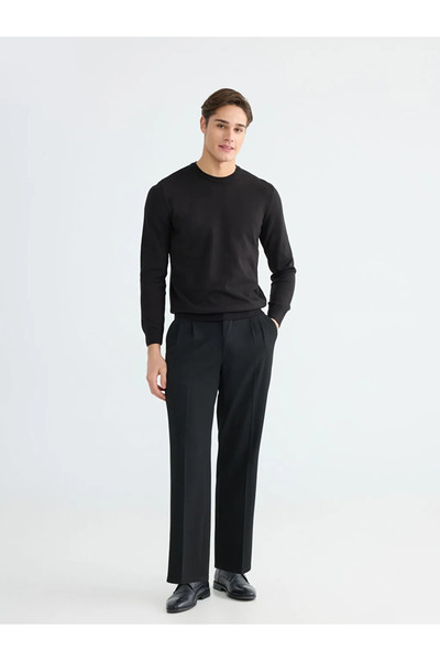 LC Waikiki Black Crew Neck Men's Knitwear Sweater