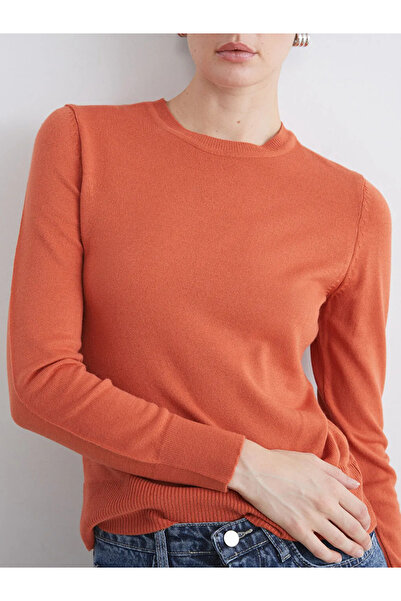 LC Waikiki Orange Crew Neck Women's Knitwear Sweater