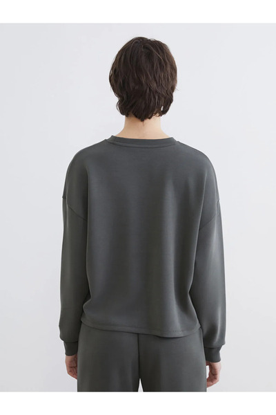 LC Waikiki Khaki Crew Neck Soft Touch Women's Sweatshirt