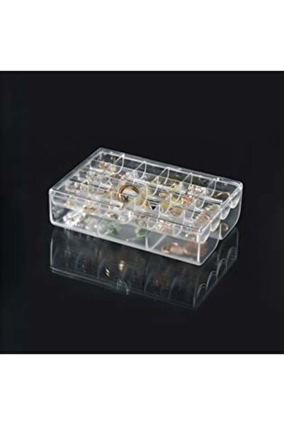OEM Transparent Plastic Organizer Stand with 2 Levels for Jewelry 18 x 12 x 5 cm
