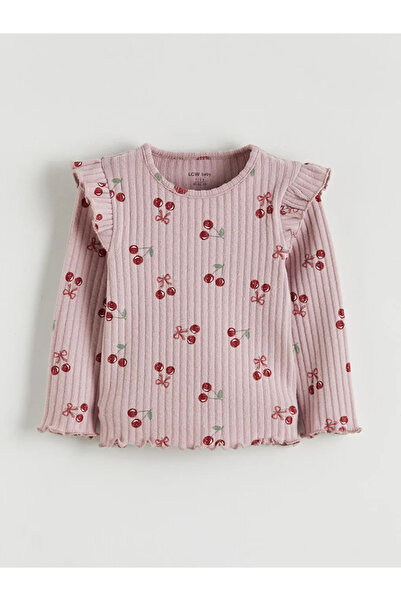 LC Waikiki Lilac Cherry Printed Baby Girl Blouse