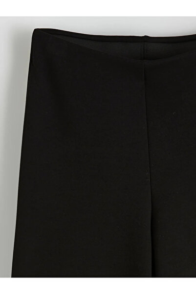 LC Waikiki Μαύρο γυναικείο φούτερ με ελαστική μέση φαρδιά πόδι