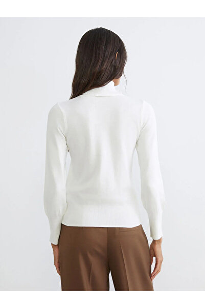 LC Waikiki Ecru Turtleneck Women's Knitwear Sweater