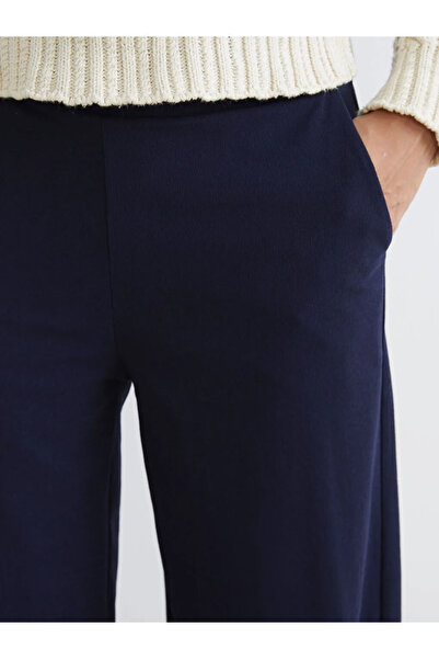 LC Waikiki Navy Blue Women's Trousers with Elastic Waist