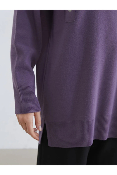 LC Waikiki Purple Crew Neck Women's Knitwear Tunic