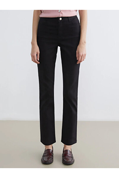 LC Waikiki Μαύρο γυναικείο τζιν παντελόνι εφαρμοστό