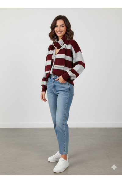 Elfin Women's Scarf Knitwear Cardigan