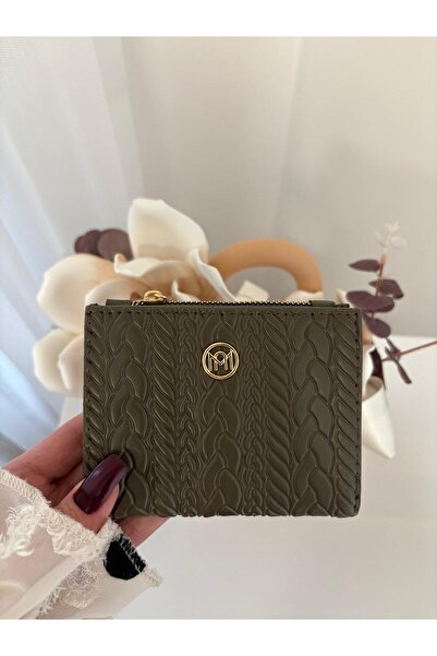 Laletto Kadın Örgü Detaylı Kabartmalı Suni Deri Cüzdan