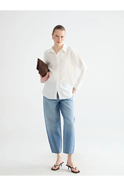 LC Waikiki White Striped Women's Shirt