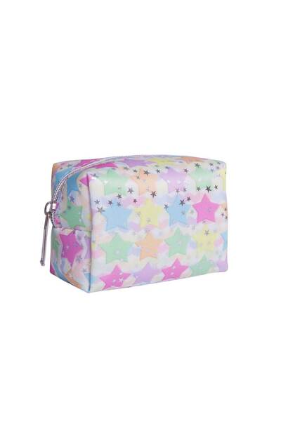 Juene Colorful and Mini Star Patterned Square Makeup Bag