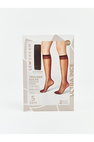 LC Waikiki Plum 5 Denier Women's Knee High Socks 2-Pack