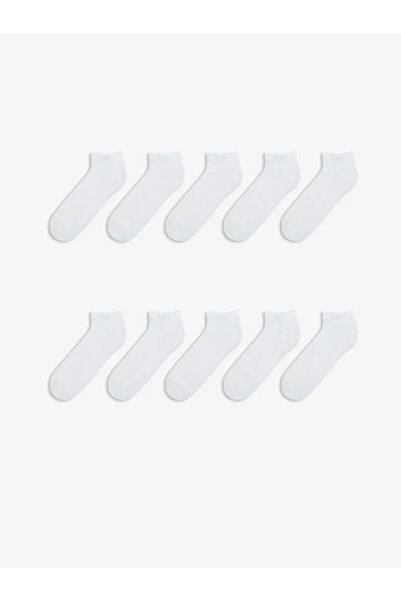 LC Waikiki White Men's Booties Socks 10 Pcs