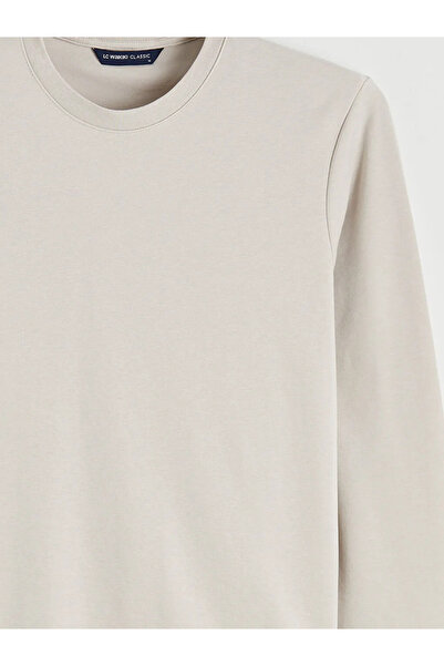 LC Waikiki Ανδρικό μπλουζάκι με μακρυμάνικο γκρι λαιμόκοψη