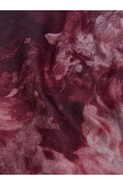 LC Waikiki Бордовий жіночий шарф з квітковим візерунком