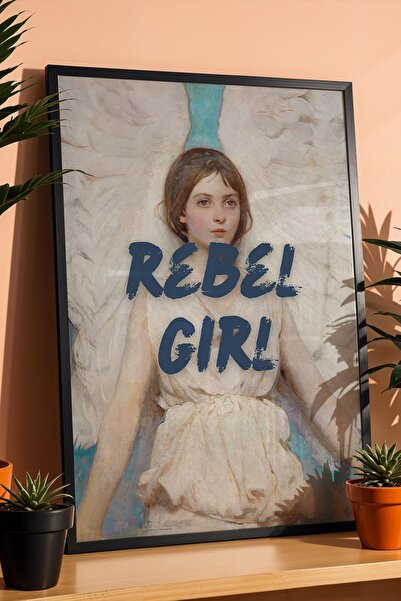 Saturn Abbott Handerson Thayer Angel Rebel Girl Framed Painting Classic Portr...