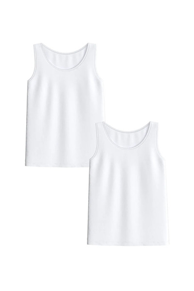 LC Waikiki White Crew Neck Girl's Undershirt Set of 2