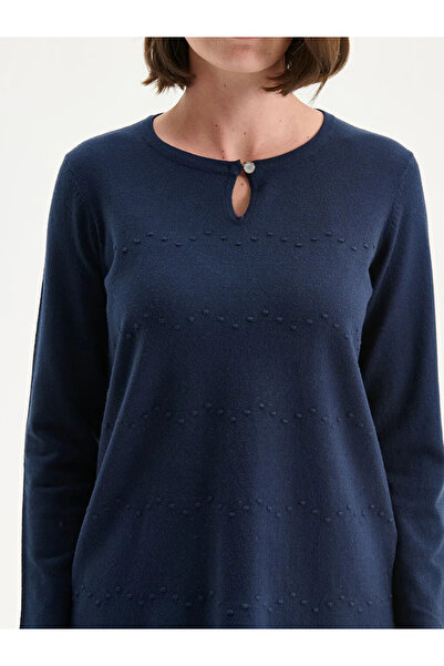 LC Waikiki Navy Blue Crew Neck Women's Knitwear Sweater