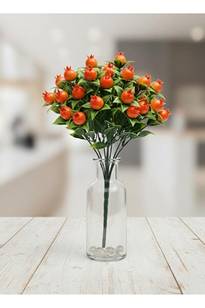 Rosavie YAPAY KÜÇÜK NAR AĞACI SAKSI VAZO DEKOR MUTFAK BEREKET SÜSÜ