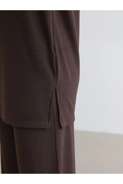 LC Waikiki Brown Crew Neck Women's Sweatshirt Tunic