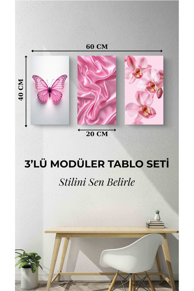 Arzande 3 Parça Modüler Metal Tablo Seti Çerçevesiz Modern Seri Kolay Montaj