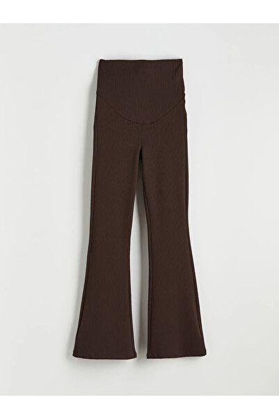 LC Waikiki Brown belly panel Flared maternity leggings