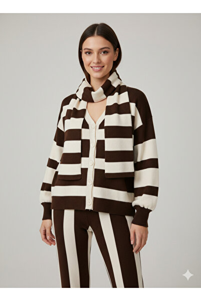 Elfin Women's Scarf Knitwear Cardigan