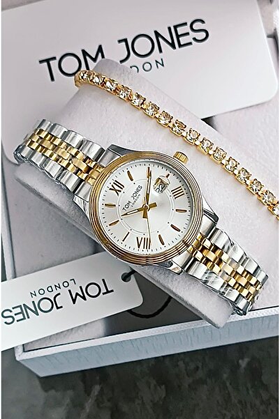 Tom Jones New Model Roman Numeral Women's Wristwatch+Bracelet Gift