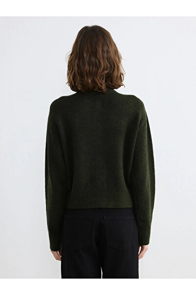 LC Waikiki Green Diamond Patterned Women's Knitwear Cardigan