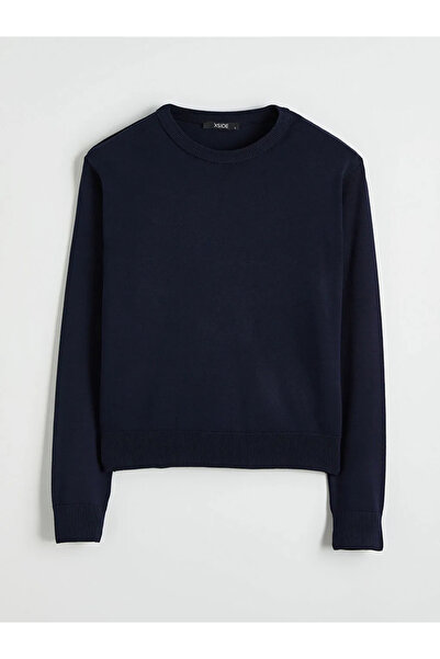 LC Waikiki Navy Blue Crew Neck Women's Knitwear Sweater