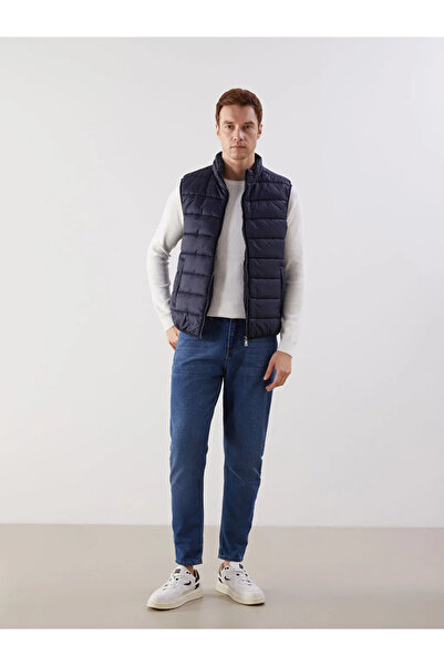 LC Waikiki Navy Blue Standard Fit Stand Collar Men's Puffer Vest