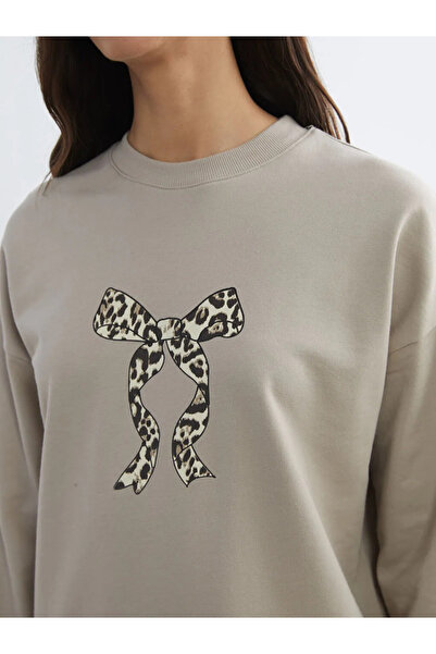 LC Waikiki Tunica de damă oversize cu imprimeu bej