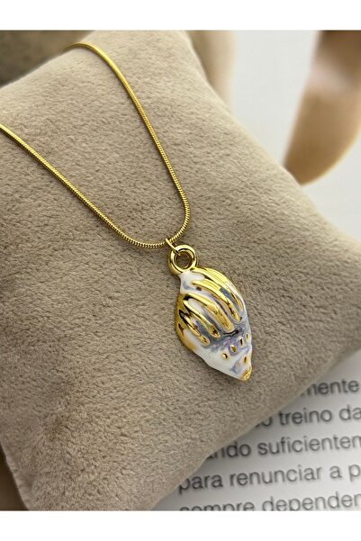 roshel Vip Series Gold Color Enamel Steel Necklace with Sea Shell Figure – Ta...