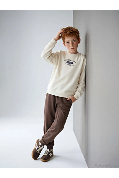 LC Waikiki Καφέ ελαστική μέση αγόρι Jogger Sweatpants