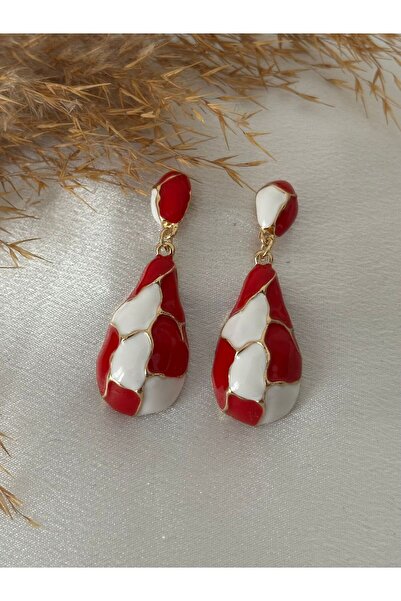 BIJUTERI Red Dangle Drop Earrings