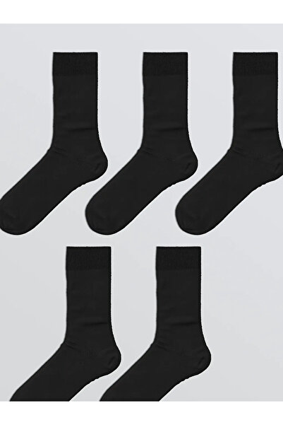LC Waikiki Black Basic Men's Socks 5-Pack