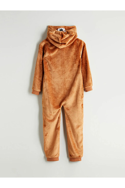 LC Waikiki Sac de dormit maro cu glugă din pluș pentru băieți